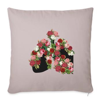 Les poumons | Roses | Vintage | festival - Housse de coussin décorative 45 x 45 cm - taupe clair - Devant
