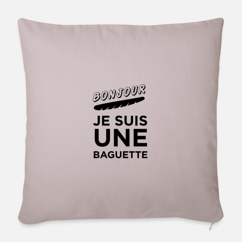 France - Baguette - Housse de coussin décorative 45 x 45 cm - taupe clair