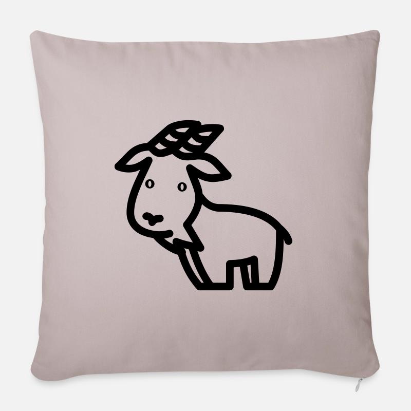 Ziege - Sofakissenbezug 45 x 45 cm - helles Taupe