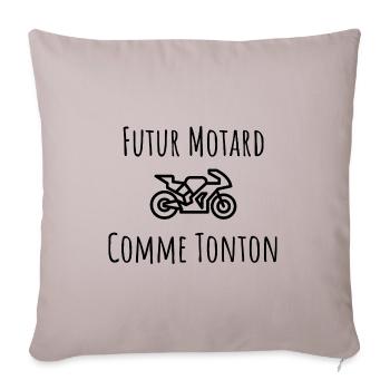 Futur Motard Comme Tonton Cadeau - Housse de coussin décorative 45 x 45 cm - taupe clair - Devant