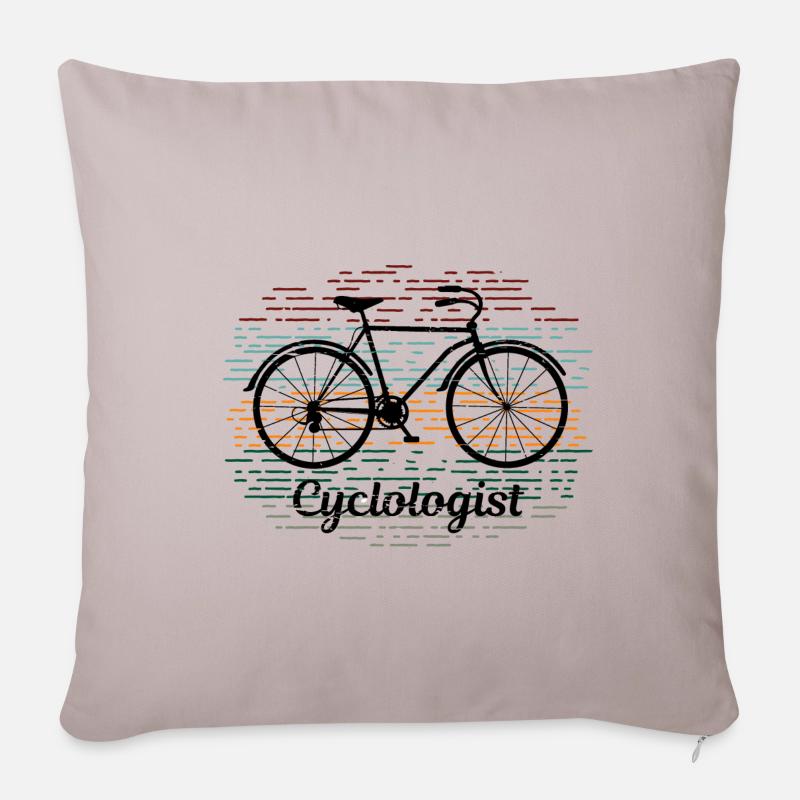 Fahrrad - Sofakissenbezug 45 x 45 cm - helles Taupe