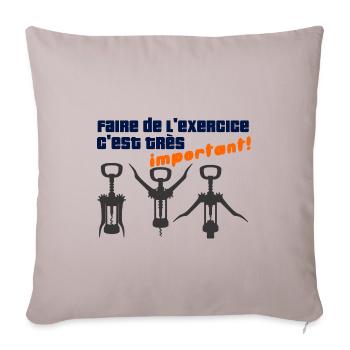 Faire de l'exercice c'est très important - Housse de coussin décorative 45 x 45 cm - taupe clair - Devant