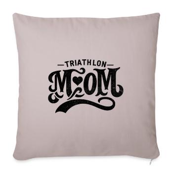 Triathlon Mama Schwimmen Rad Laufen Triathletin Mutter - Sofakissenbezug 45 x 45 cm - helles Taupe - Vorne