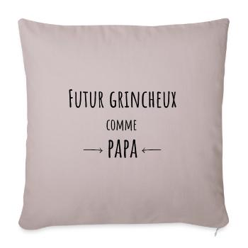 Grincheux Comme Papa Cadeau bébé - Housse de coussin décorative 45 x 45 cm - taupe clair - Devant