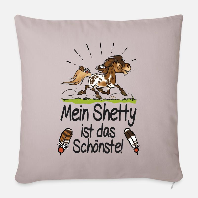Mein Shetty das Schönste (Text schwarz) - Sofakissenbezug 45 x 45 cm - helles Taupe
