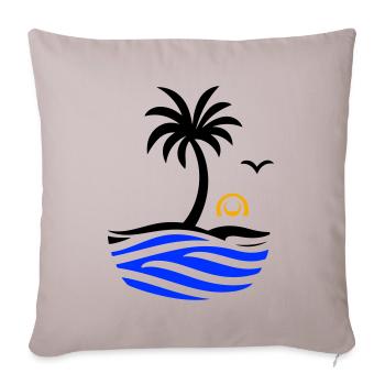 Ocean Palm Tree Summer - Sofa pillowcase 17,3'' x 17,3'' (45 x 45 cm) - light taupe - Front