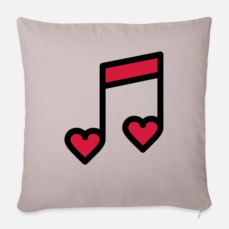 Note de musique romantique - Housse de coussin décorative 45 x 45 cm - taupe clair