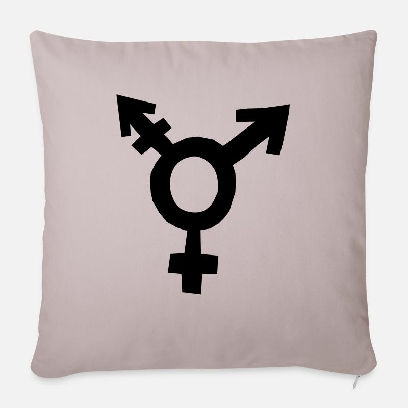 transgender_symbol_1_farbig - Sofakissenbezug 45 x 45 cm - helles Taupe