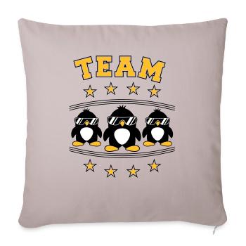 Les amis de l’équipe des pingouins - Housse de coussin décorative 45 x 45 cm - taupe clair - Devant