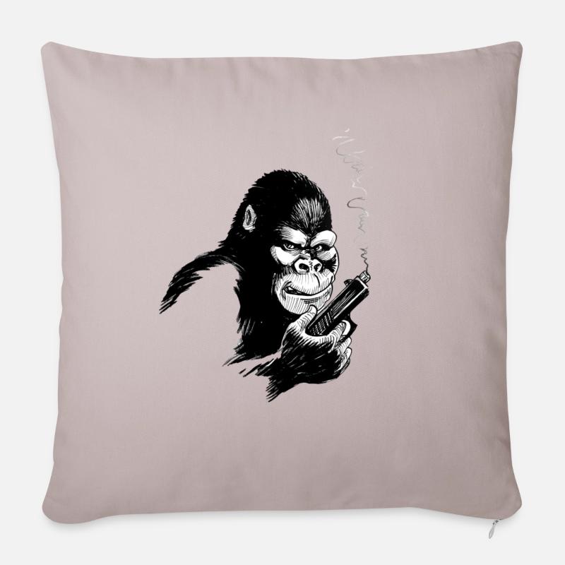 monkey - Sofakissenbezug 45 x 45 cm - helles Taupe
