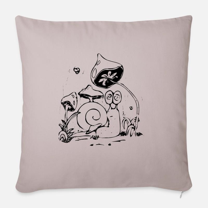 Psy Schnecke Schwarz - Sofakissenbezug 45 x 45 cm - helles Taupe