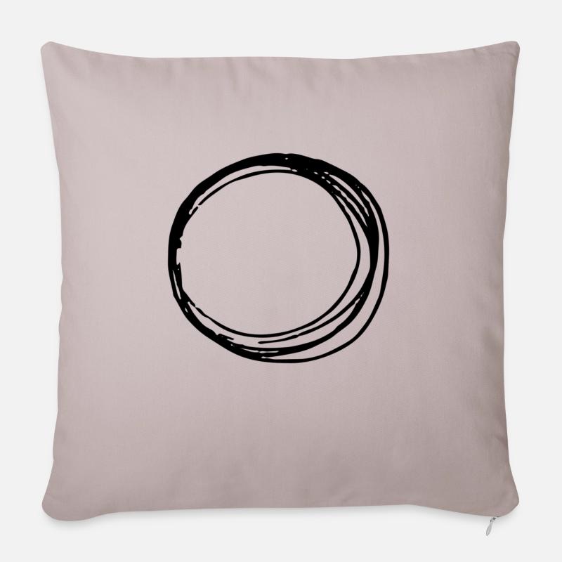 Art cercle frontière infini - Housse de coussin décorative 45 x 45 cm - taupe clair
