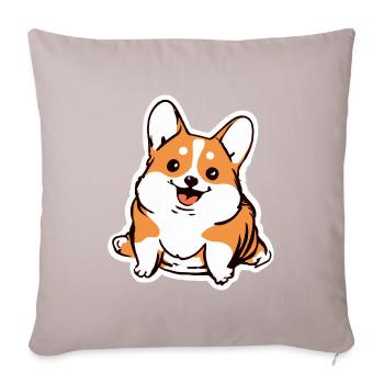 Corgi Puppy Dog Lover Puppy - Housse de coussin décorative 45 x 45 cm - taupe clair - Devant
