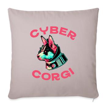 Cyber-Corgi Chien Gallois - Housse de coussin décorative 45 x 45 cm - taupe clair - Devant