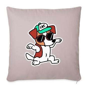 Hip Hop Jack Russell Terrier Chien Chiot - Housse de coussin décorative 45 x 45 cm - taupe clair - Devant
