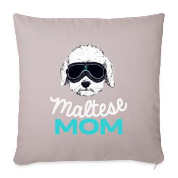 Maltesische Mama Vintage Hund Retro - Sofakissenbezug 45 x 45 cm - helles Taupe - Vorne