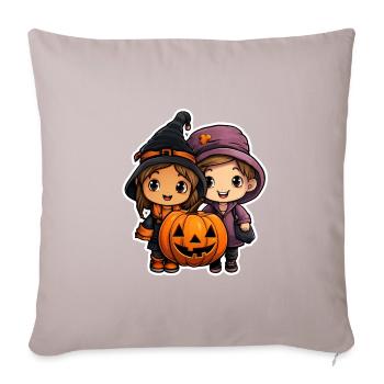 Halloweenkinder - Sofakissenbezug 45 x 45 cm - helles Taupe - Vorne