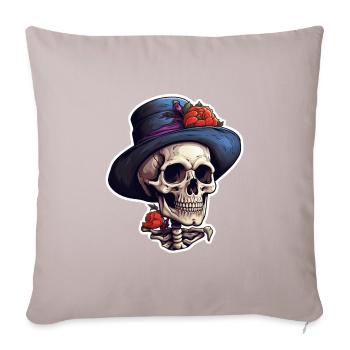 Halloween Skull with Top Hat - Sofa pillowcase 17,3'' x 17,3'' (45 x 45 cm) - light taupe - Front