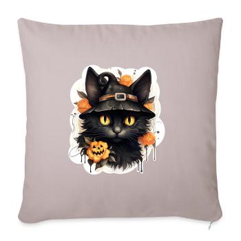 Halloween Black Cat - Sofa pillowcase 17,3'' x 17,3'' (45 x 45 cm) - light taupe - Front