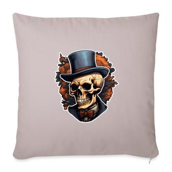 Crâne Gentleman Halloween - Housse de coussin décorative 45 x 45 cm - taupe clair - Devant