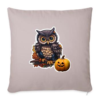 Eule Halloween - Sofakissenbezug 45 x 45 cm - helles Taupe - Vorne