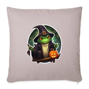 Halloween Frosch - Sofakissenbezug 45 x 45 cm - helles Taupe - Vorne