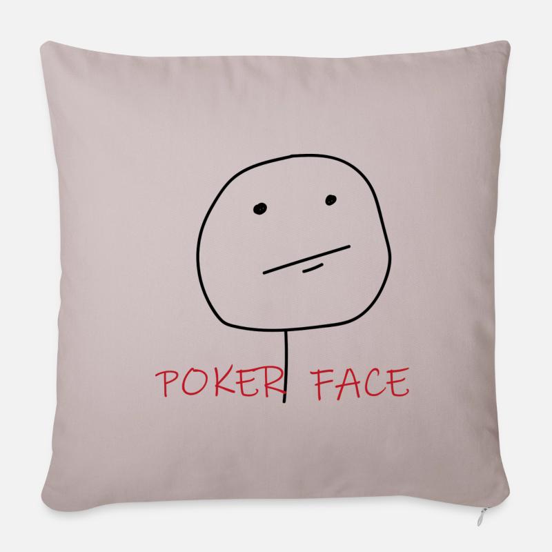 POKER FACE - Sofakissenbezug 45 x 45 cm - helles Taupe
