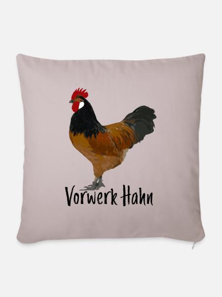 Vorwerk Hahn Vorwerk Huhn Vorwerk Hühner - Sofakissenbezug 45 x 45 cm - helles Taupe