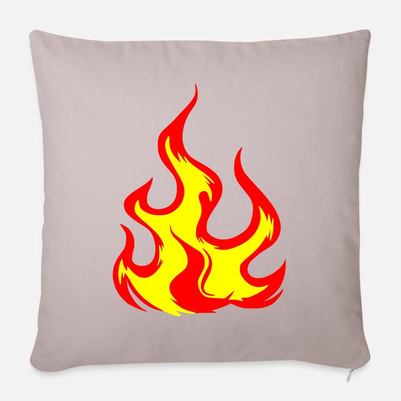 Feuer - Sofakissenbezug 45 x 45 cm - helles Taupe
