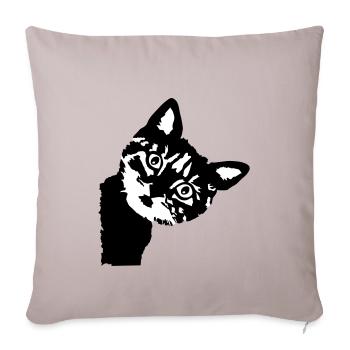 Cat, cute kitten - 2 colors - Housse de coussin décorative 45 x 45 cm - taupe clair - Devant