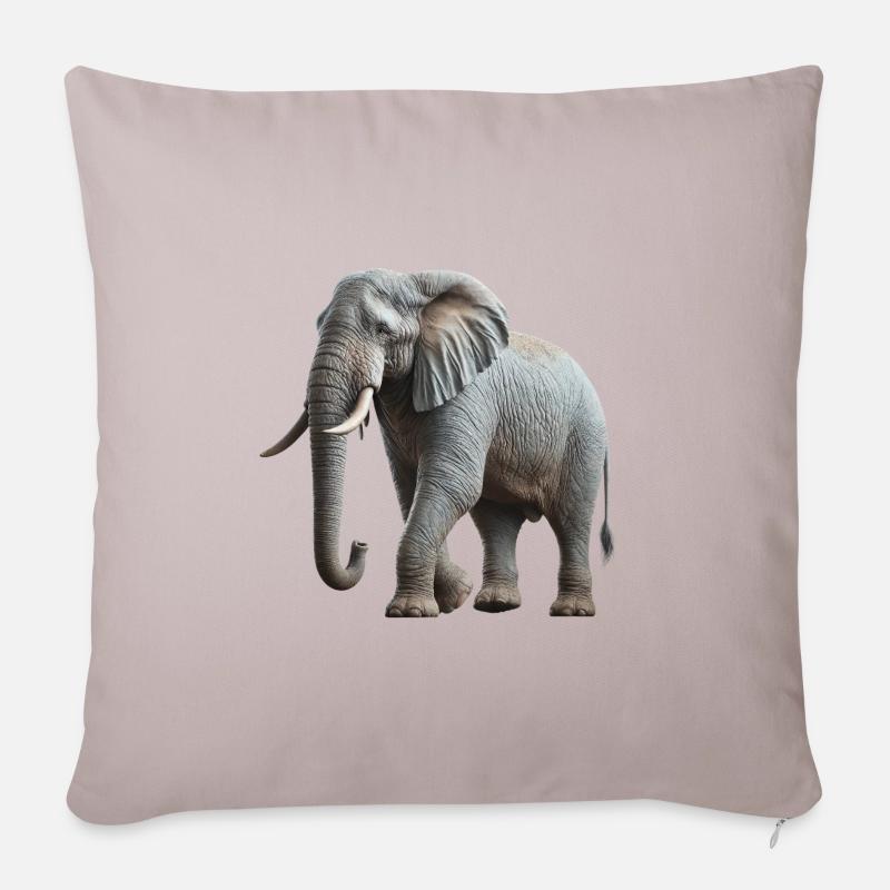 Elefant - Sofakissenbezug 45 x 45 cm - helles Taupe