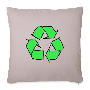 Icône recyclée, dessin décoratif, personnalisable. - Housse de coussin décorative 45 x 45 cm - taupe clair - Devant
