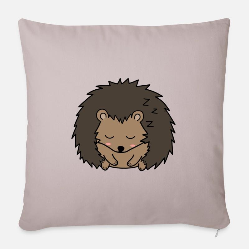Schlafender Igel - Sofakissenbezug 45 x 45 cm - helles Taupe