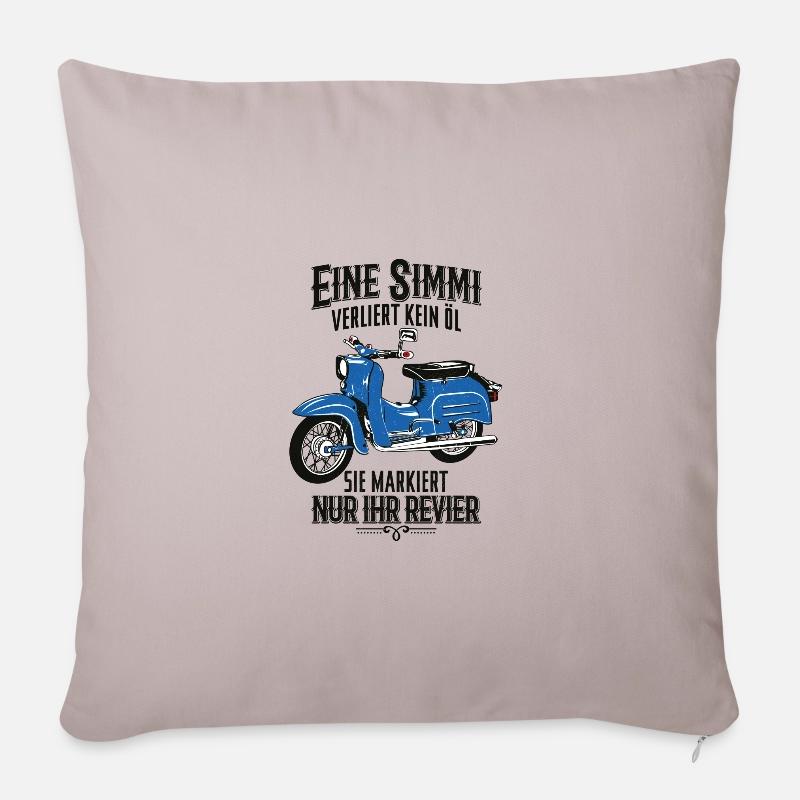 Simson Schwalbe KR51, Eine Simmi verliert kein Öl - Sofakissenbezug 45 x 45 cm - helles Taupe