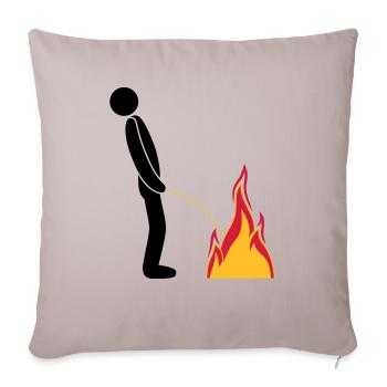 fire extinguish flames hot fire brigade logo in ste - Sofa pillowcase 17,3'' x 17,3'' (45 x 45 cm) - light taupe - Front