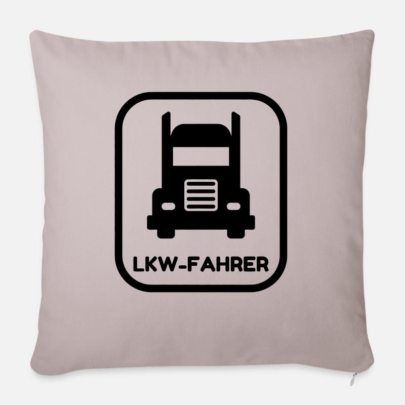 Routier / Chauffeur Poids-lourd / Camion / - Housse de coussin décorative 45 x 45 cm - taupe clair