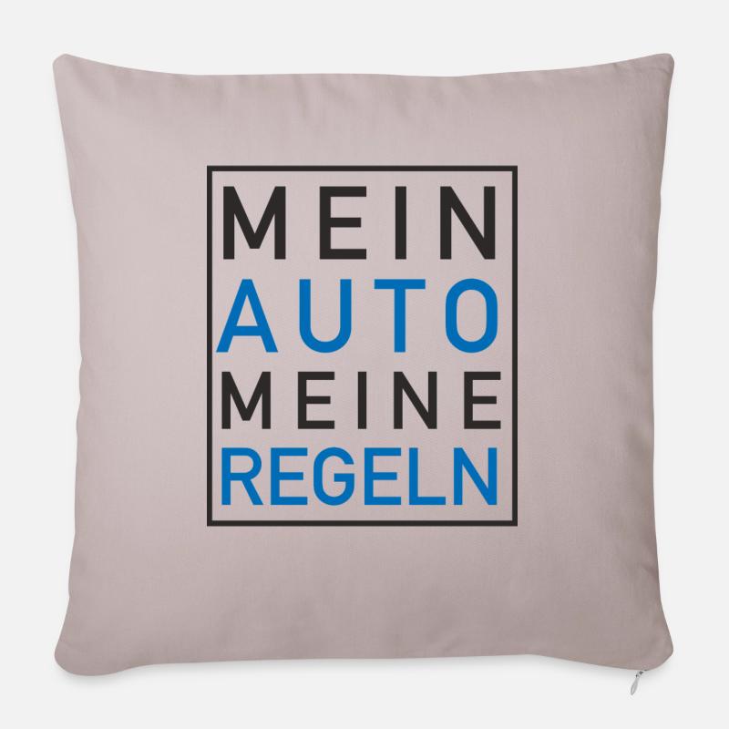 Mein AUTO meine Regeln - Sofakissenbezug 45 x 45 cm - helles Taupe