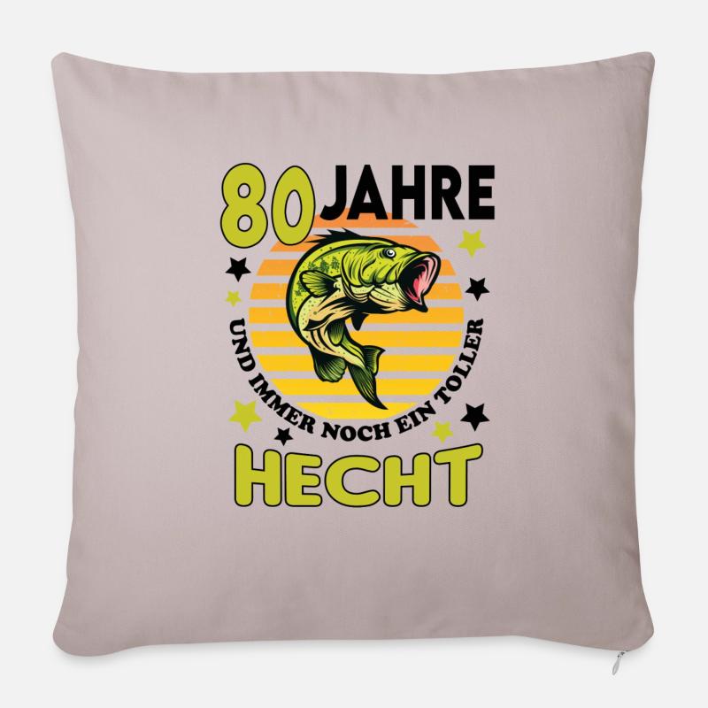 Geburtstag Toller Hecht Alter Jahre 80 - Sofakissenbezug 45 x 45 cm - helles Taupe