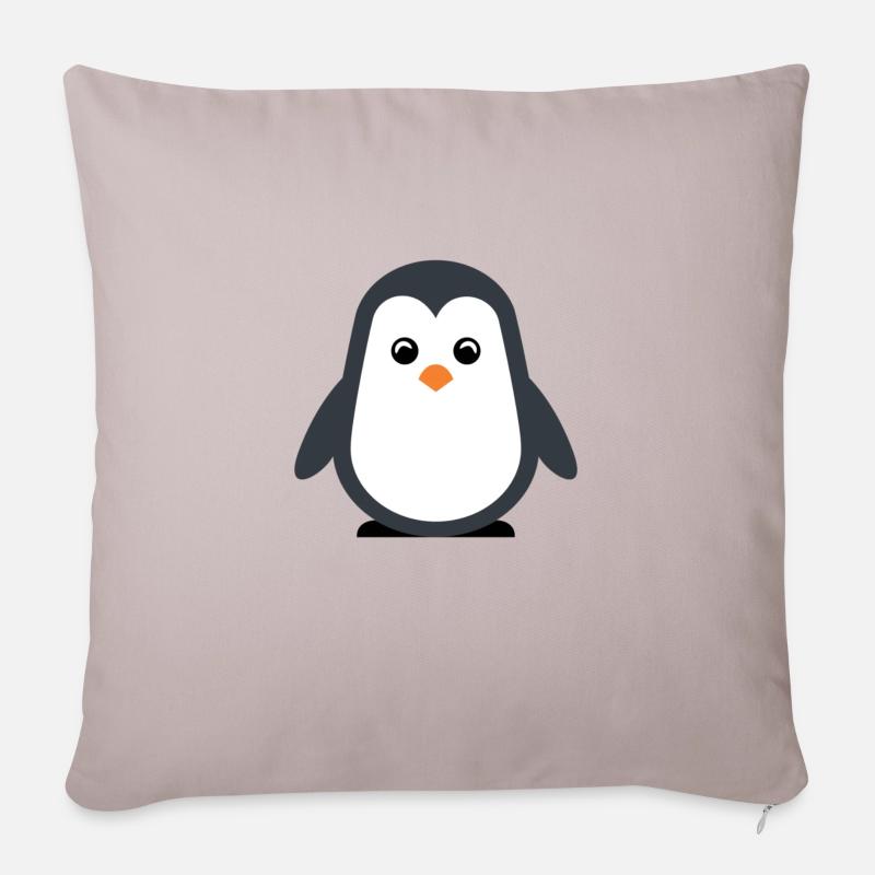 Pinguin - Sofakissenbezug 45 x 45 cm - helles Taupe