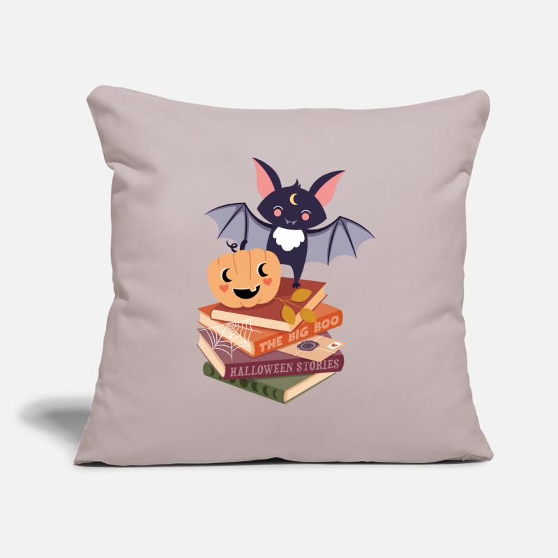 Bat on Halloween Book Stack Sofa pillowcase 17,3'' x 17,3'' (45 x 45 cm)