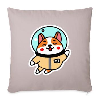 Corgi Space Traveller Dog Lover Puppy - Housse de coussin décorative 45 x 45 cm - taupe clair - Devant