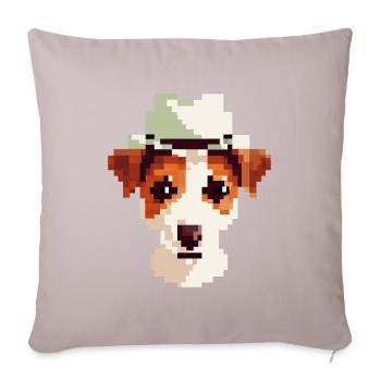 Jack Russell Terrier Pixel Art Amoureux des chiens Pupp - Housse de coussin décorative 45 x 45 cm - taupe clair - Devant
