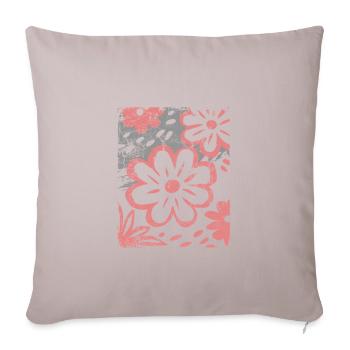 Flowers - Spring - Summer - Saying - Sofa pillowcase 17,3'' x 17,3'' (45 x 45 cm) - light taupe - Front