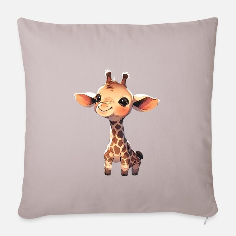 Giraffe - Sofakissenbezug 45 x 45 cm - helles Taupe