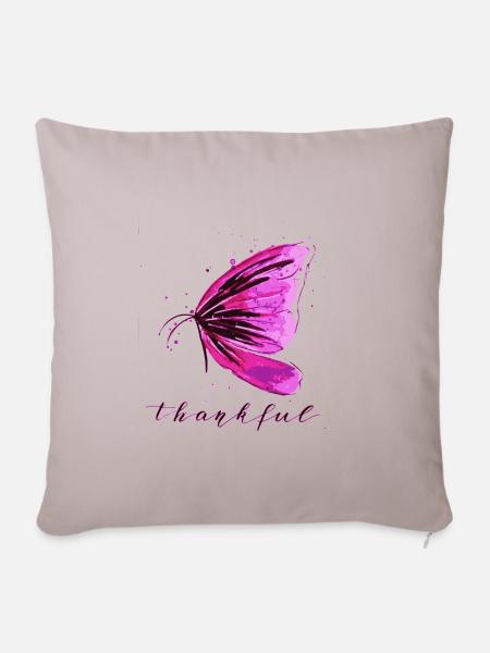 Aquarell Schmetterling - Sofakissenbezug 45 x 45 cm - helles Taupe