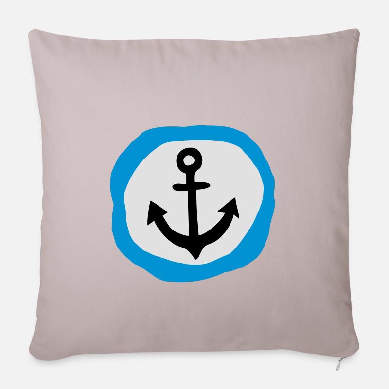 Anker Geschenk aus der Heimat maritim Seemann - Sofakissenbezug 45 x 45 cm - helles Taupe