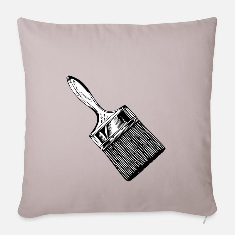 brosse - Housse de coussin décorative 45 x 45 cm - taupe clair