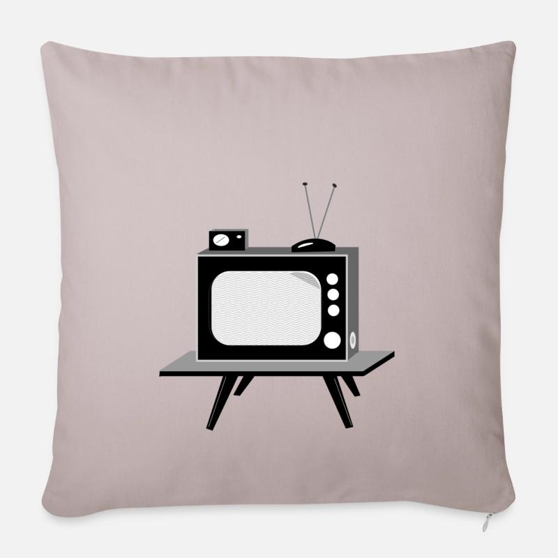 Fernseher - Sofakissenbezug 45 x 45 cm - helles Taupe