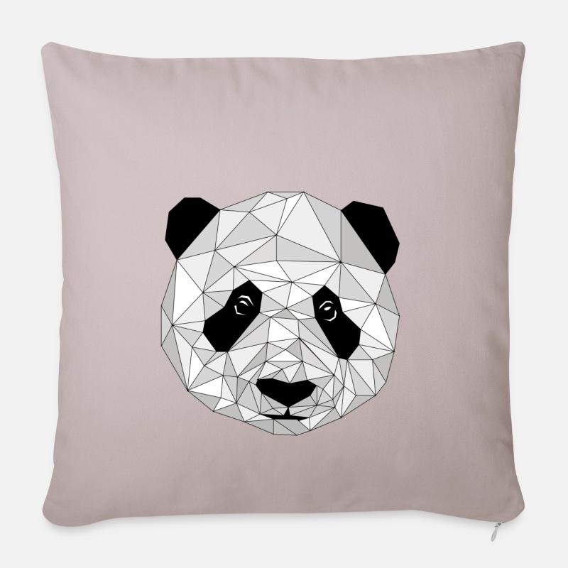 Panda graphique - Housse de coussin décorative 45 x 45 cm - taupe clair