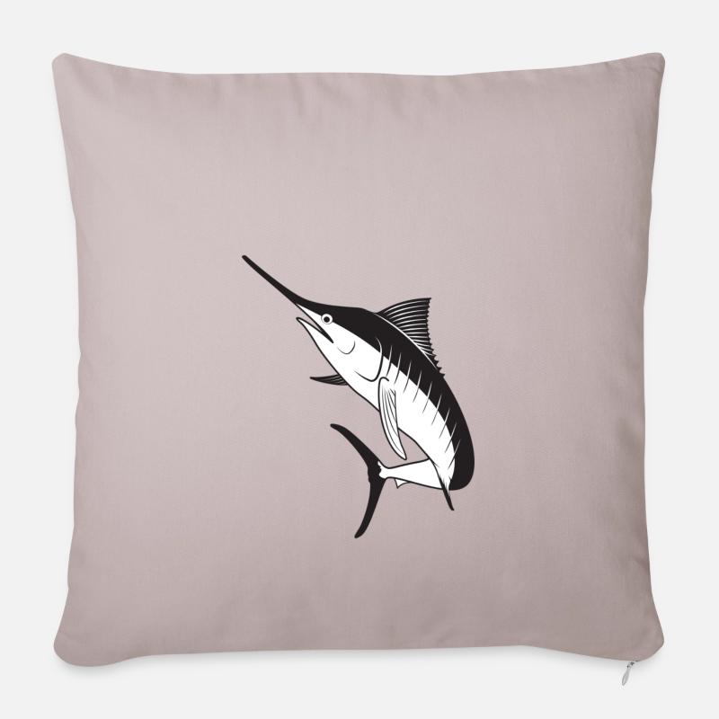 Schwertfisch - Sofakissenbezug 45 x 45 cm - helles Taupe